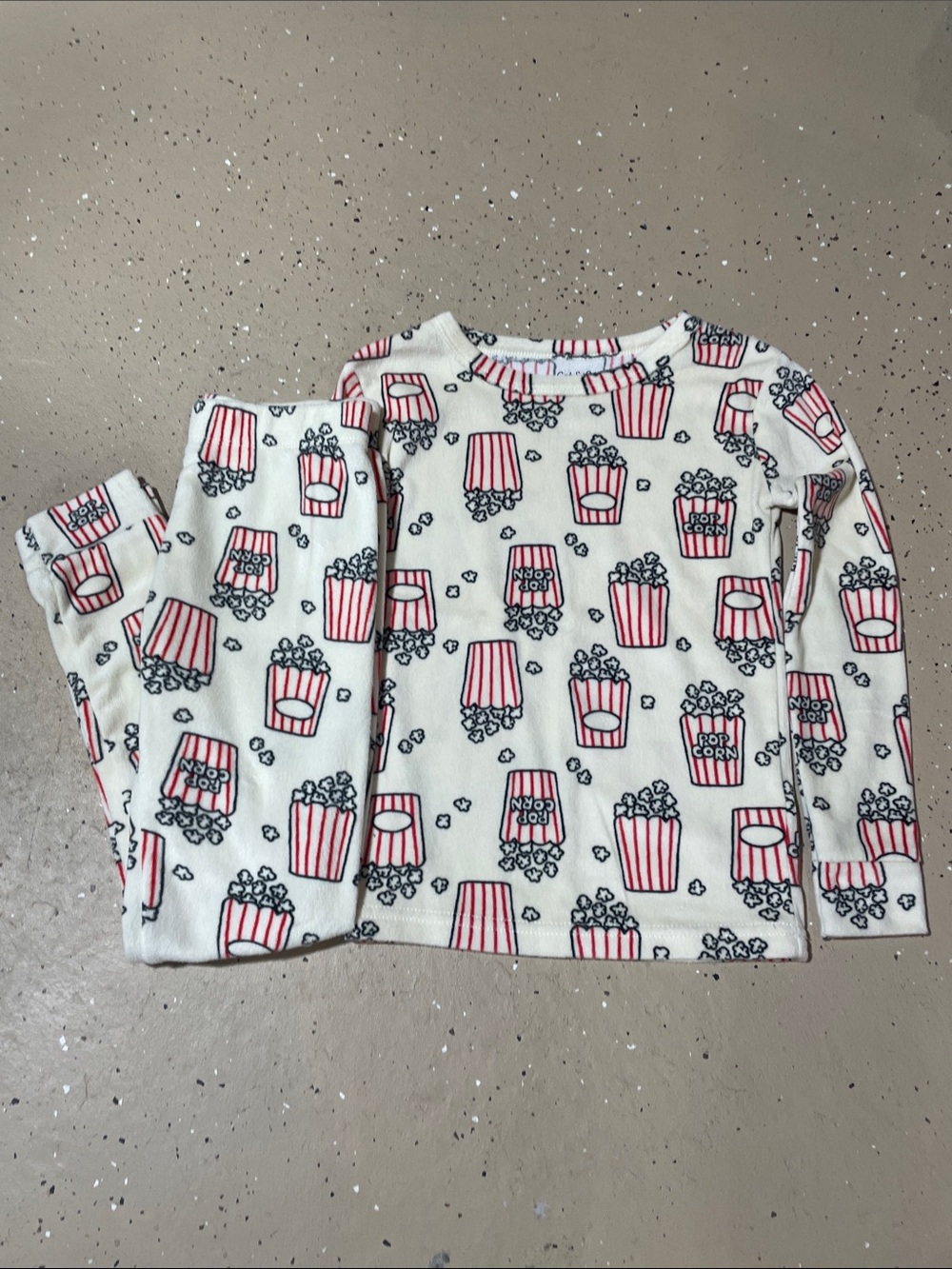 Kids Popcorn Print Pajama Set
